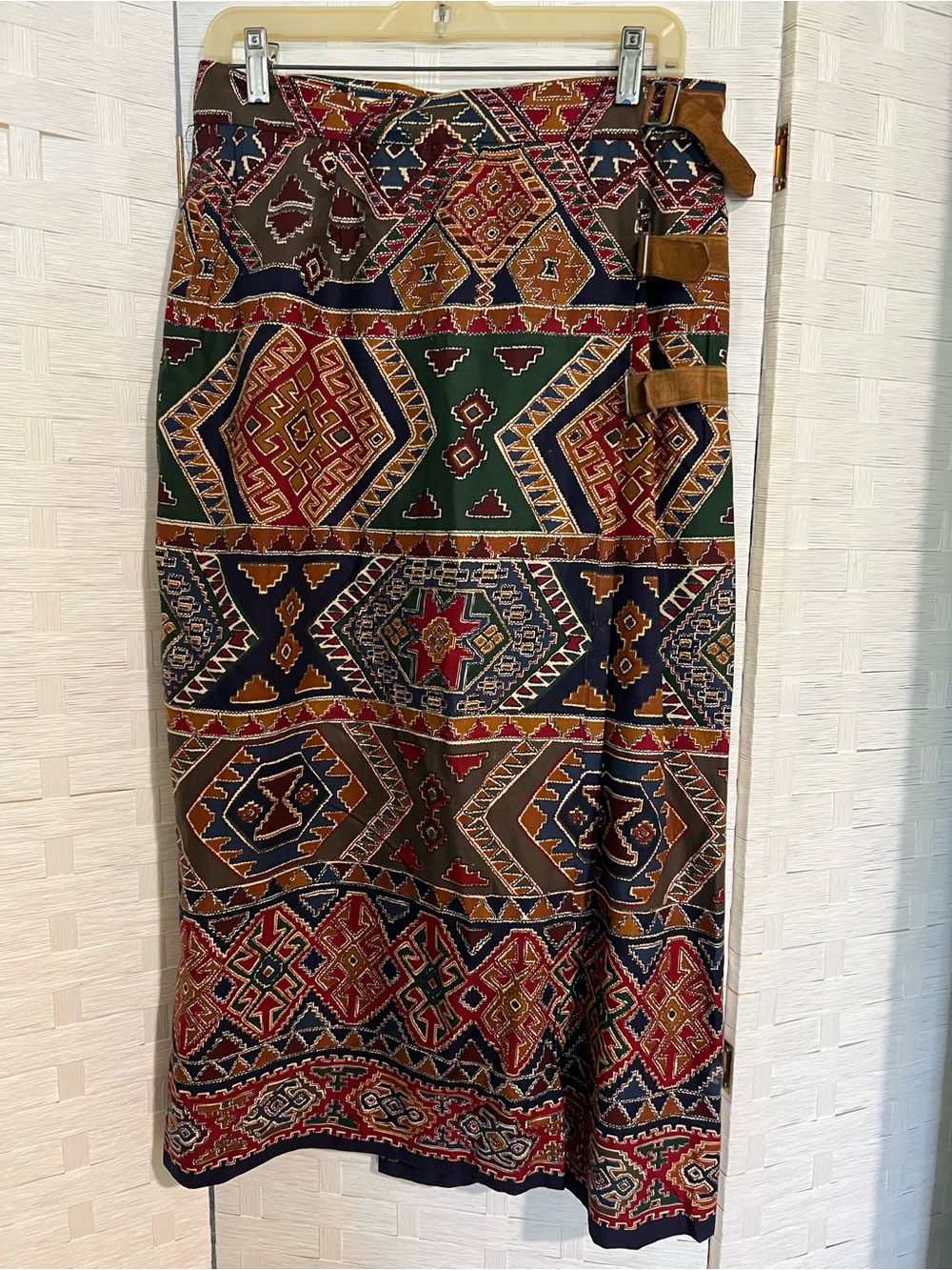 Bohemian Geometric Midi Skirt in Multicolor